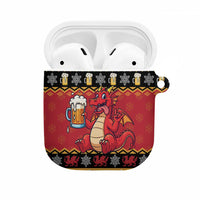 Carmarthenshire Wales Christmas AirPods Case Funny Welsh Red Dragon Beer Xmas - Wonder Print Shop