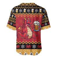 Carmarthenshire Wales Christmas Baseball Jersey Funny Welsh Red Dragon Beer Xmas - Wonder Print Shop