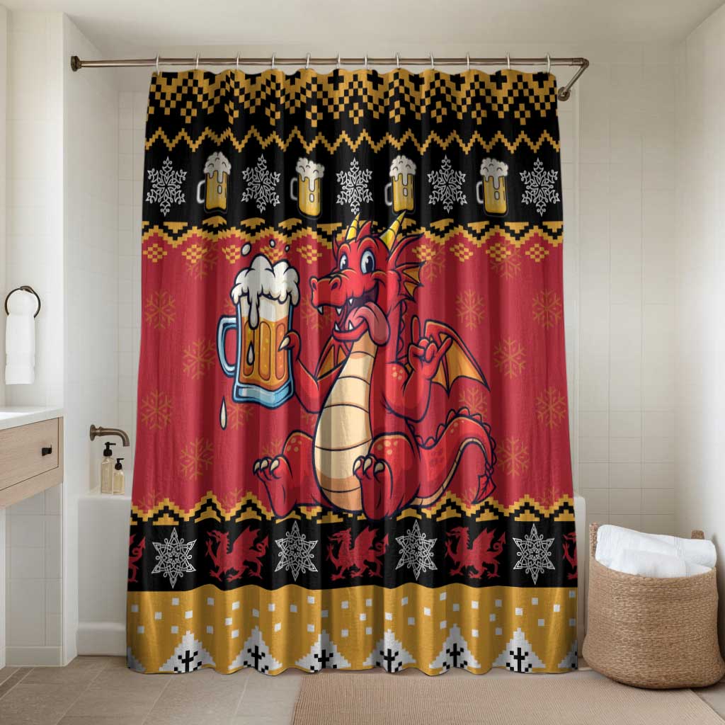 Carmarthenshire Wales Christmas Bathroom Set Funny Welsh Red Dragon Beer Xmas - Wonder Print Shop