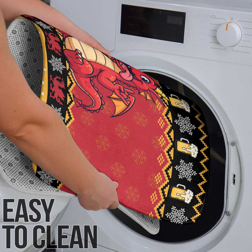 Carmarthenshire Wales Christmas Bathroom Set Funny Welsh Red Dragon Beer Xmas - Wonder Print Shop