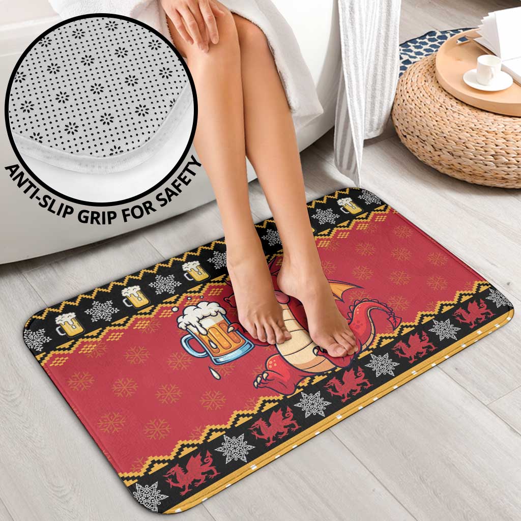 Carmarthenshire Wales Christmas Bathroom Set Funny Welsh Red Dragon Beer Xmas - Wonder Print Shop