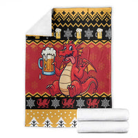 Carmarthenshire Wales Christmas Blanket Funny Welsh Red Dragon Beer Xmas - Wonder Print Shop