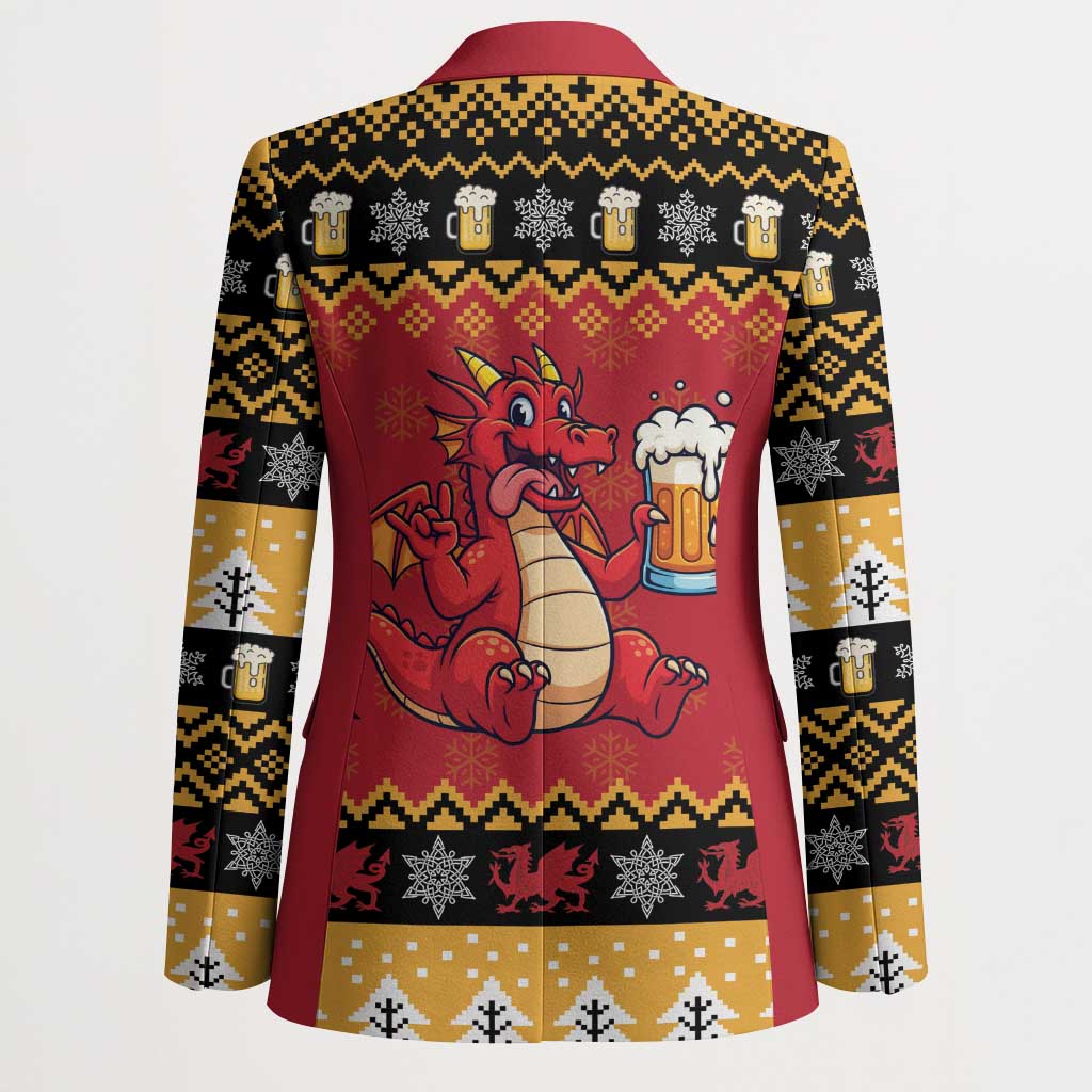 Carmarthenshire Wales Christmas Blazer Funny Welsh Red Dragon Beer Xmas - Wonder Print Shop