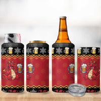 Carmarthenshire Wales Christmas 4 in 1 Can Cooler Tumbler Funny Welsh Red Dragon Beer Xmas - Wonder Print Shop