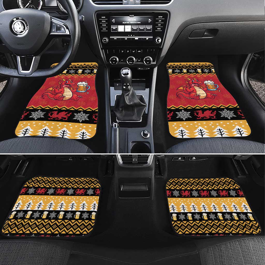 Carmarthenshire Wales Christmas Car Mats Funny Welsh Red Dragon Beer Xmas - Wonder Print Shop