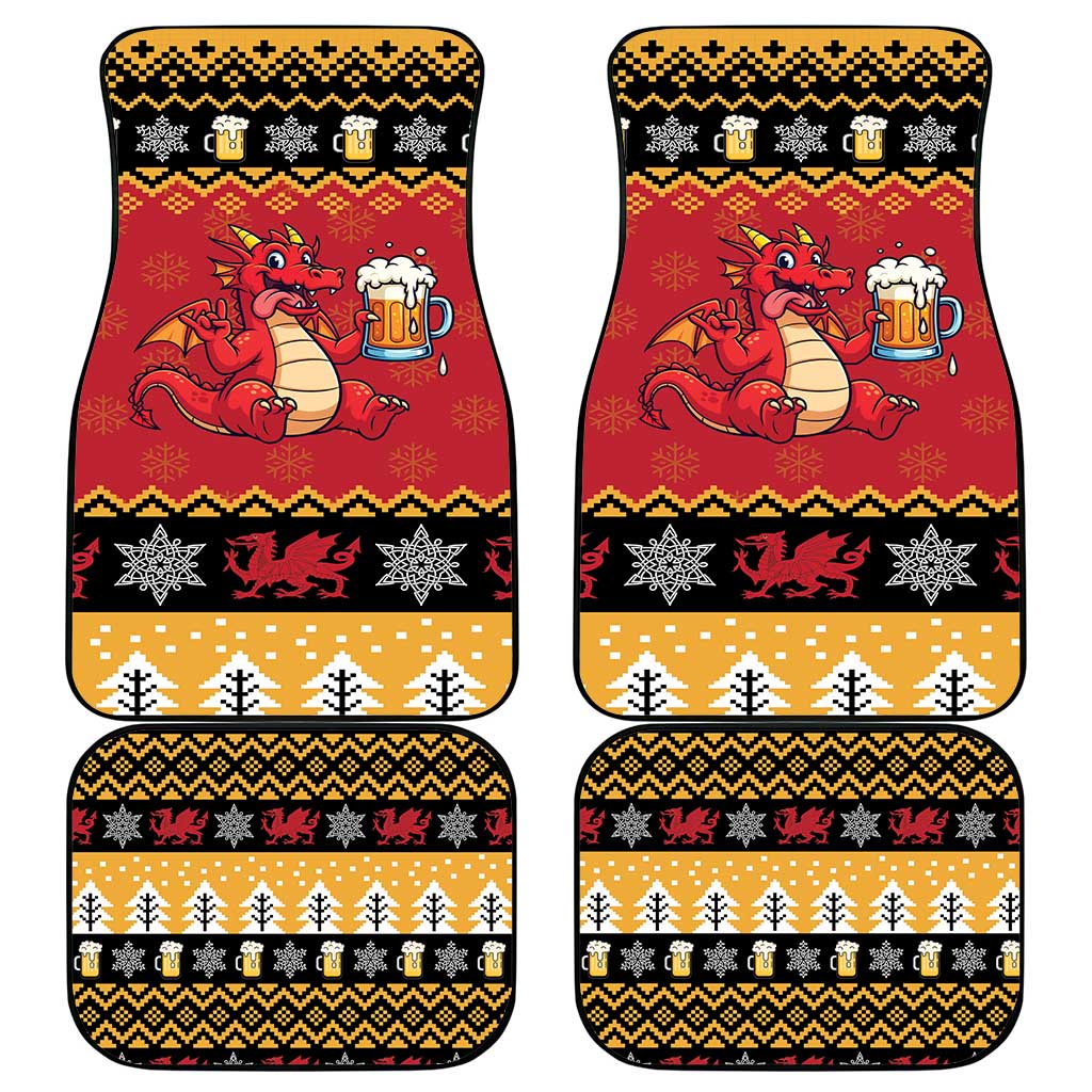 Carmarthenshire Wales Christmas Car Mats Funny Welsh Red Dragon Beer Xmas - Wonder Print Shop