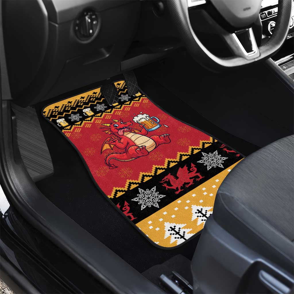 Carmarthenshire Wales Christmas Car Mats Funny Welsh Red Dragon Beer Xmas - Wonder Print Shop