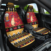Carmarthenshire Wales Christmas Car Seat Cover Funny Welsh Red Dragon Beer Xmas - Wonder Print Shop
