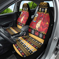 Carmarthenshire Wales Christmas Car Seat Cover Funny Welsh Red Dragon Beer Xmas - Wonder Print Shop
