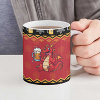 Carmarthenshire Wales Christmas Ceramic Mug Funny Welsh Red Dragon Beer Xmas - Wonder Print Shop