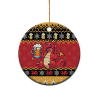 Carmarthenshire Wales Christmas Ceramic Ornament Funny Welsh Red Dragon Beer Xmas - Wonder Print Shop