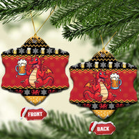 Carmarthenshire Wales Christmas Ceramic Ornament Funny Welsh Red Dragon Beer Xmas - Wonder Print Shop