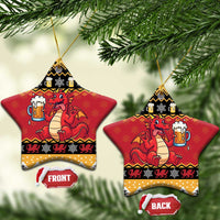 Carmarthenshire Wales Christmas Ceramic Ornament Funny Welsh Red Dragon Beer Xmas - Wonder Print Shop
