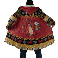 Carmarthenshire Wales Christmas Cloak Funny Welsh Red Dragon Beer Xmas - Wonder Print Shop