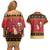 Carmarthenshire Wales Christmas Couples Matching Off Shoulder Short Dress and Hawaiian Shirt Funny Welsh Red Dragon Beer Xmas - Wonder Print Shop
