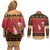 Carmarthenshire Wales Christmas Couples Matching Off Shoulder Short Dress and Long Sleeve Button Shirt Funny Welsh Red Dragon Beer Xmas - Wonder Print Shop