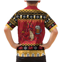 Carmarthenshire Wales Christmas Family Matching Mermaid Dress and Hawaiian Shirt Funny Welsh Red Dragon Beer Xmas - Wonder Print Shop