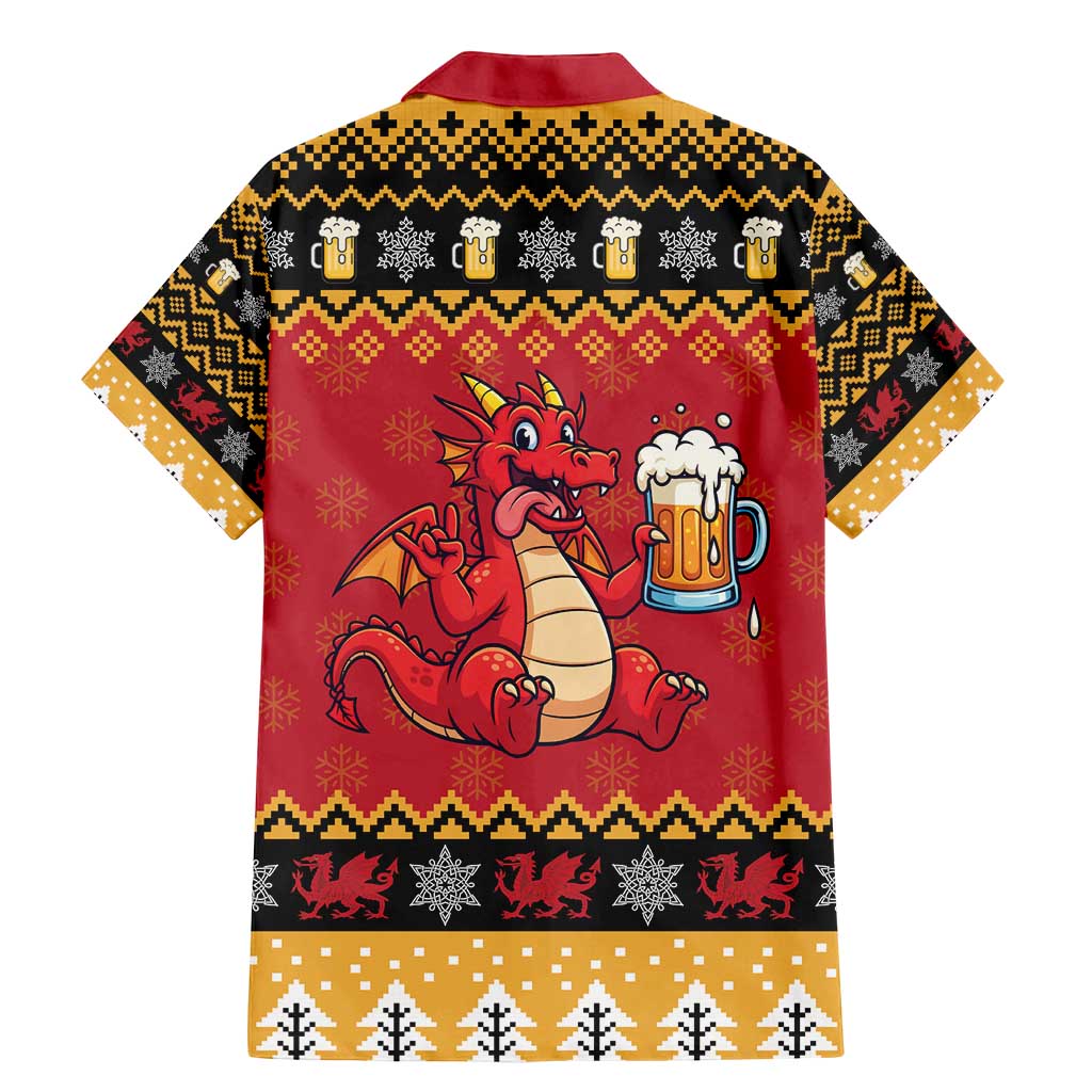 Carmarthenshire Wales Christmas Family Matching Mermaid Dress and Hawaiian Shirt Funny Welsh Red Dragon Beer Xmas - Wonder Print Shop