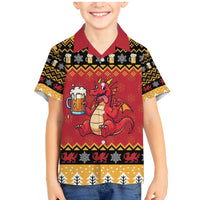Carmarthenshire Wales Christmas Family Matching Mermaid Dress and Hawaiian Shirt Funny Welsh Red Dragon Beer Xmas - Wonder Print Shop