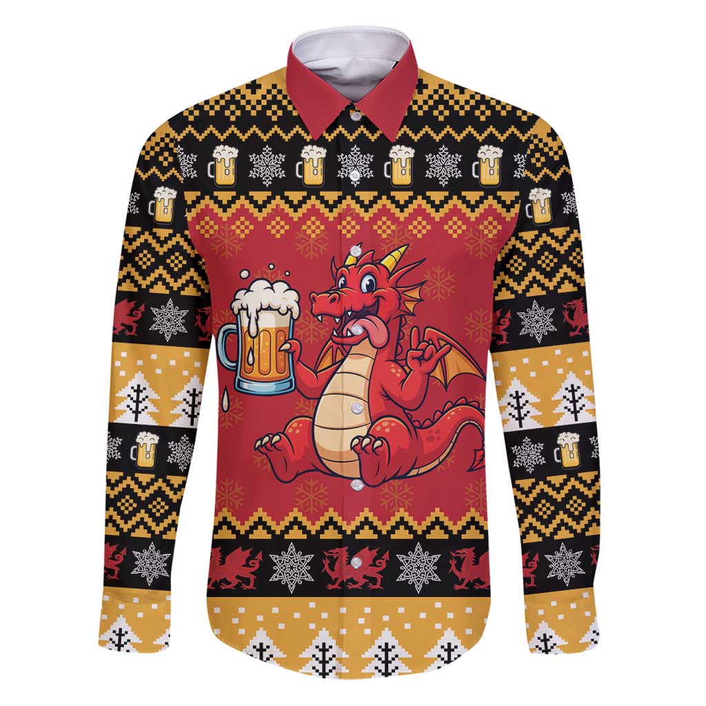 Carmarthenshire Wales Christmas Family Matching Puletasi and Hawaiian Shirt Funny Welsh Red Dragon Beer Xmas - Wonder Print Shop