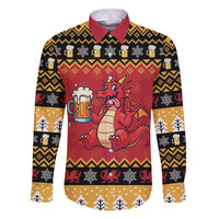 Carmarthenshire Wales Christmas Family Matching Puletasi and Hawaiian Shirt Funny Welsh Red Dragon Beer Xmas - Wonder Print Shop