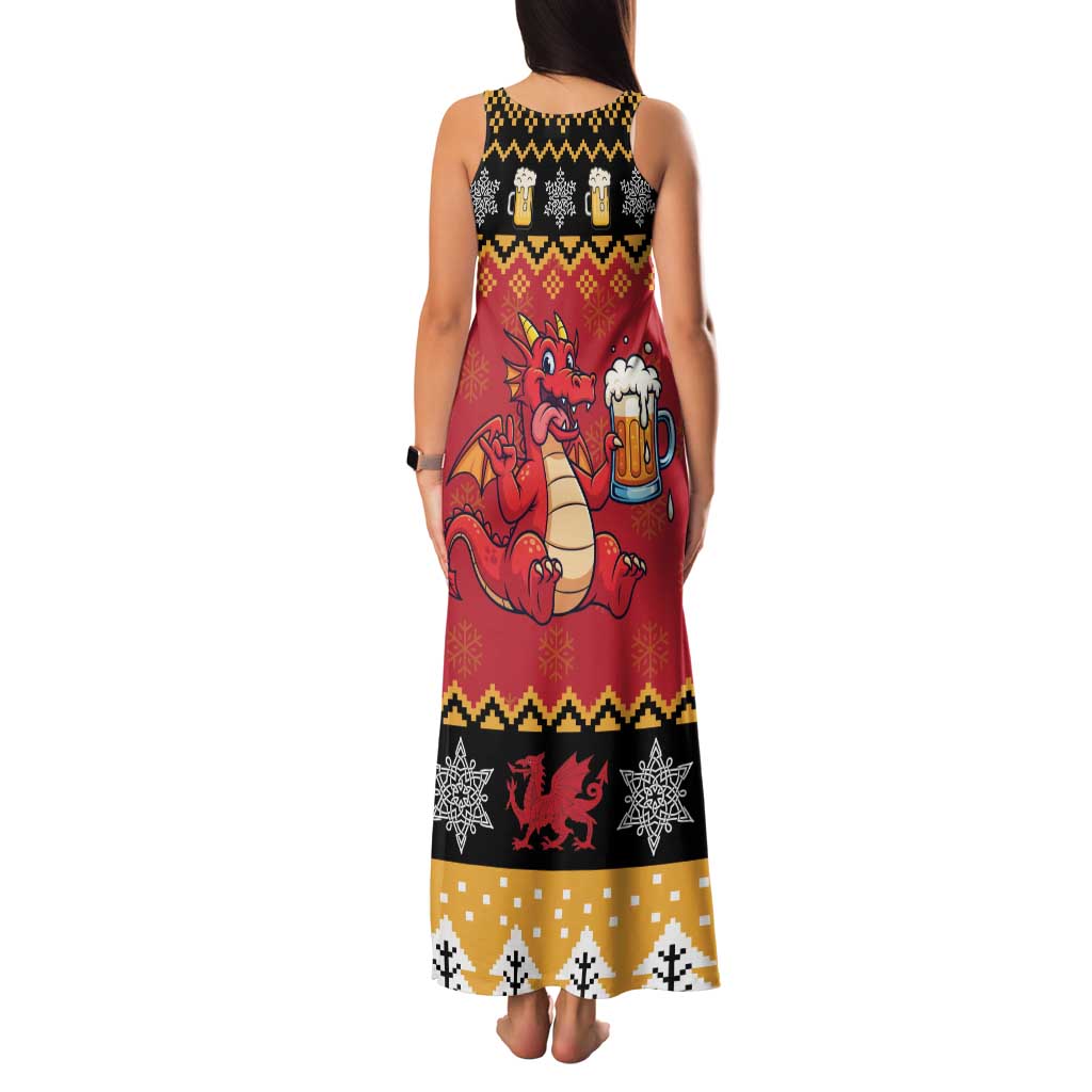 Carmarthenshire Wales Christmas Family Matching Tank Maxi Dress and Hawaiian Shirt Funny Welsh Red Dragon Beer Xmas - Wonder Print Shop