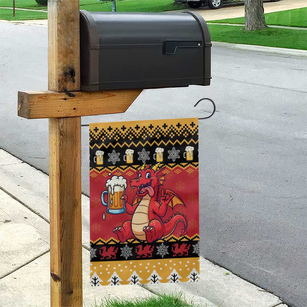 Carmarthenshire Wales Christmas Garden Flag Funny Welsh Red Dragon Beer Xmas - Wonder Print Shop