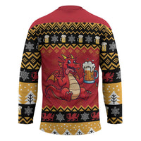 Carmarthenshire Wales Christmas Hockey Jersey Funny Welsh Red Dragon Beer Xmas - Wonder Print Shop