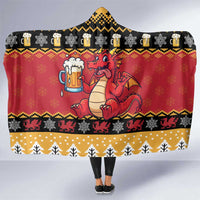 Carmarthenshire Wales Christmas Hooded Blanket Funny Welsh Red Dragon Beer Xmas - Wonder Print Shop