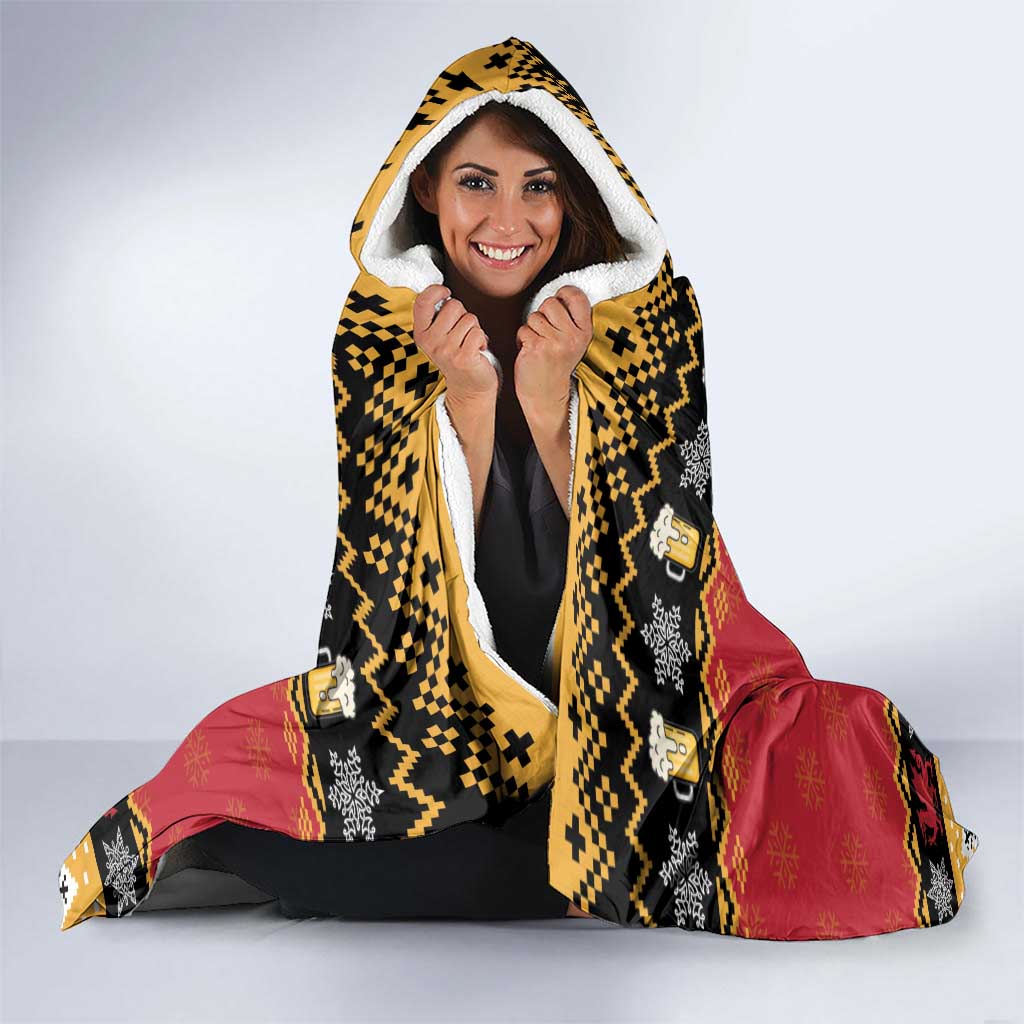 Carmarthenshire Wales Christmas Hooded Blanket Funny Welsh Red Dragon Beer Xmas - Wonder Print Shop