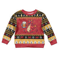 Carmarthenshire Wales Christmas Kid Ugly Christmas Sweater Funny Welsh Red Dragon Beer Xmas - Wonder Print Shop