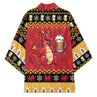 Carmarthenshire Wales Christmas Kimono Funny Welsh Red Dragon Beer Xmas - Wonder Print Shop