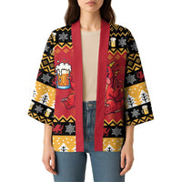 Carmarthenshire Wales Christmas Kimono Funny Welsh Red Dragon Beer Xmas - Wonder Print Shop