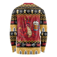Carmarthenshire Wales Christmas Long Sleeve Shirt Funny Welsh Red Dragon Beer Xmas - Wonder Print Shop