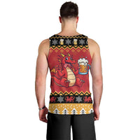Carmarthenshire Wales Christmas Men Tank Top Funny Welsh Red Dragon Beer Xmas - Wonder Print Shop