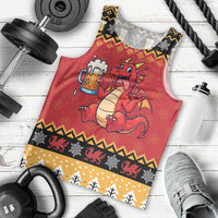 Carmarthenshire Wales Christmas Men Tank Top Funny Welsh Red Dragon Beer Xmas - Wonder Print Shop
