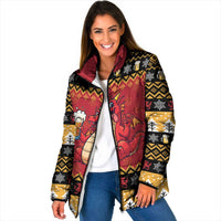 Carmarthenshire Wales Christmas Padded Jacket Funny Welsh Red Dragon Beer Xmas - Wonder Print Shop