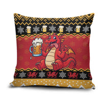 Carmarthenshire Wales Christmas Pillow Cover Funny Welsh Red Dragon Beer Xmas - Wonder Print Shop