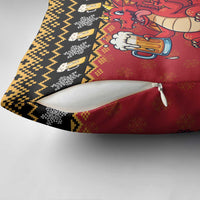 Carmarthenshire Wales Christmas Pillow Cover Funny Welsh Red Dragon Beer Xmas - Wonder Print Shop
