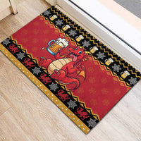 Carmarthenshire Wales Christmas Rubber Doormat Funny Welsh Red Dragon Beer Xmas - Wonder Print Shop