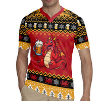 Carmarthenshire Wales Christmas Rugby Jersey Funny Welsh Red Dragon Beer Xmas - Wonder Print Shop