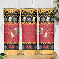 Carmarthenshire Wales Christmas Skinny Tumbler Funny Welsh Red Dragon Beer Xmas - Wonder Print Shop