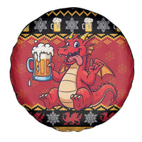 Carmarthenshire Wales Christmas Spare Tire Cover Funny Welsh Red Dragon Beer Xmas - Wonder Print Shop