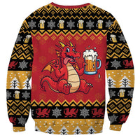Carmarthenshire Wales Christmas Sweatshirt Funny Welsh Red Dragon Beer Xmas - Wonder Print Shop