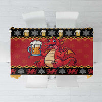 Carmarthenshire Wales Christmas Tablecloth Funny Welsh Red Dragon Beer Xmas - Wonder Print Shop