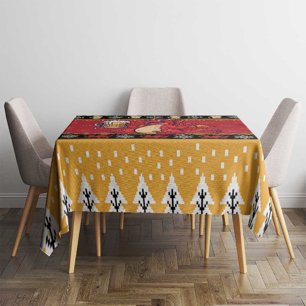 Carmarthenshire Wales Christmas Tablecloth Funny Welsh Red Dragon Beer Xmas - Wonder Print Shop