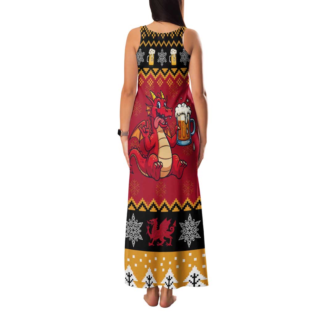 Carmarthenshire Wales Christmas Tank Maxi Dress Funny Welsh Red Dragon Beer Xmas - Wonder Print Shop