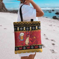 Carmarthenshire Wales Christmas Tote Bag Funny Welsh Red Dragon Beer Xmas - Wonder Print Shop
