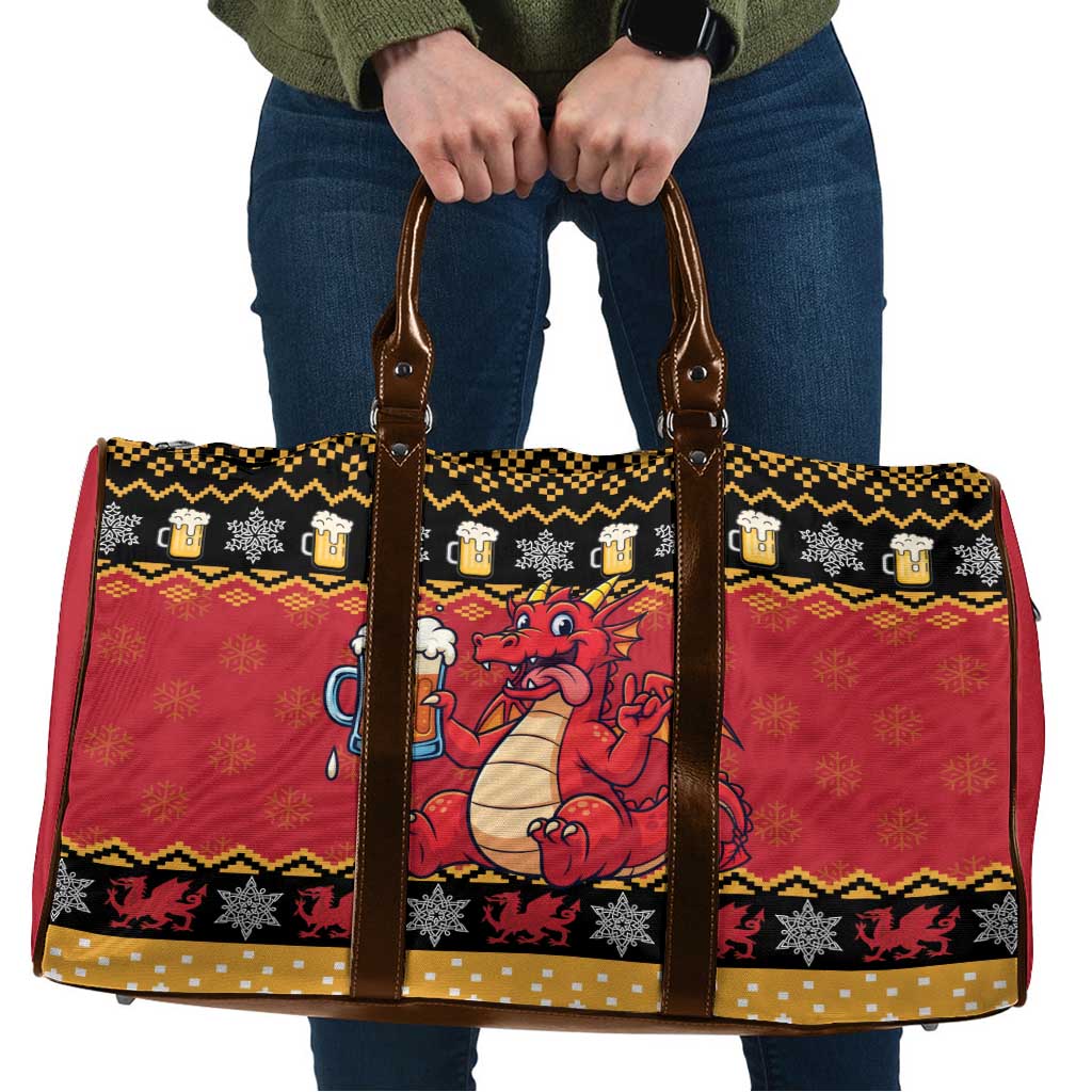 Carmarthenshire Wales Christmas Travel Bag Funny Welsh Red Dragon Beer Xmas - Wonder Print Shop