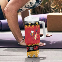 Carmarthenshire Wales Christmas Tumbler With Handle Funny Welsh Red Dragon Beer Xmas - Wonder Print Shop